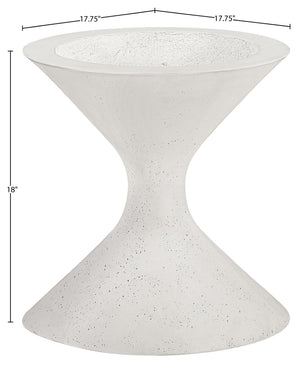 Meridian Furniture Vessa Hourglass Concrete Planter Sculptural Art Deco Design for Indoor Outdoor Garden Accent Cream 18 inches 55020Cream-P18