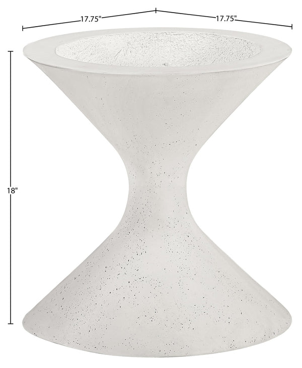 Meridian Furniture Vessa Hourglass Concrete Planter Sculptural Art Deco Design for Indoor Outdoor Garden Accent Cream 18 inches 55020Cream-P18