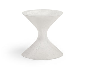 Meridian Furniture Vessa Hourglass Concrete Planter Sculptural Art Deco Design for Indoor Outdoor Garden Accent Cream 18 inches 55020Cream-P18
