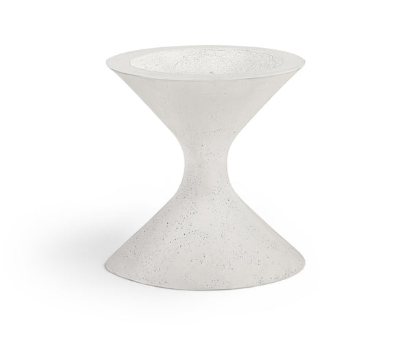 Meridian Furniture Vessa Hourglass Concrete Planter Sculptural Art Deco Design for Indoor Outdoor Garden Accent Cream 18 inches 55020Cream-P18