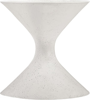 Meridian Furniture Vessa Hourglass Concrete Planter Sculptural Art Deco Design for Indoor Outdoor Garden Accent Cream 18 inches 55020Cream-P18