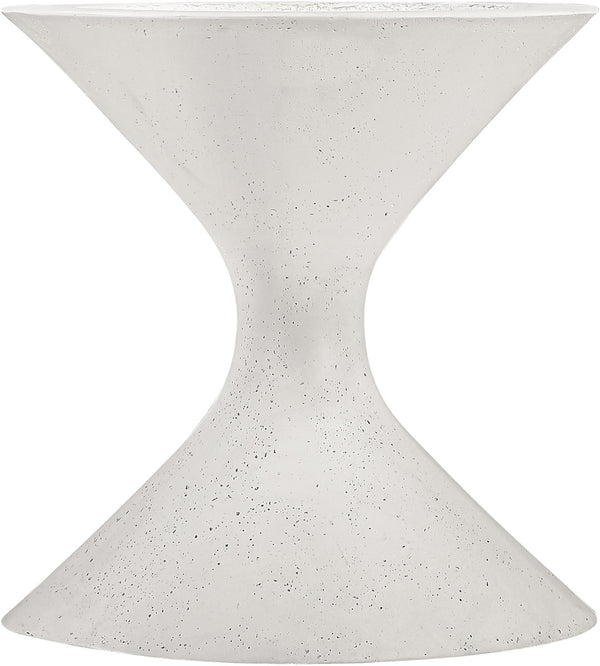Meridian Furniture Vessa Hourglass Concrete Planter Sculptural Art Deco Design for Indoor Outdoor Garden Accent Cream 18 inches 55020Cream-P18