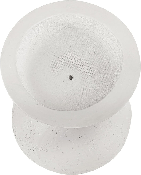 Meridian Furniture Vessa Hourglass Concrete Planter Sculptural Art Deco Design for Indoor Outdoor Garden Accent Cream 18 inches 55020Cream-P18