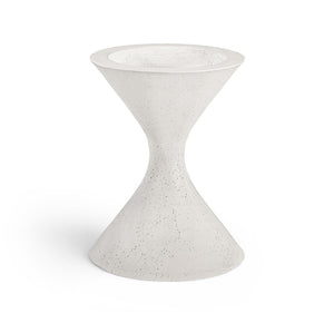Meridian Furniture Vessa Hourglass Concrete Planter Sculptural Art Deco Design for Indoor Outdoor Garden Accent Cream 24 inches 55020Cream-P24
