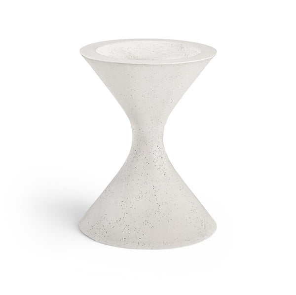 Meridian Furniture Vessa Hourglass Concrete Planter Sculptural Art Deco Design for Indoor Outdoor Garden Accent Cream 24 inches 55020Cream-P24