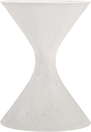 Meridian Furniture Vessa Hourglass Concrete Planter Sculptural Art Deco Design for Indoor Outdoor Garden Accent Cream 24 inches 55020Cream-P24