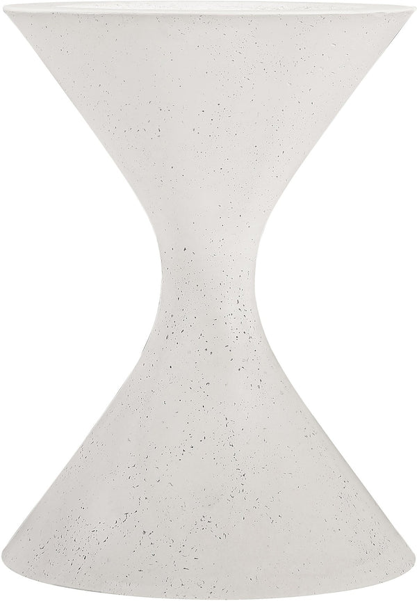 Meridian Furniture Vessa Hourglass Concrete Planter Sculptural Art Deco Design for Indoor Outdoor Garden Accent Cream 24 inches 55020Cream-P24