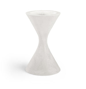 Meridian Furniture Vessa Hourglass Concrete Planter Sculptural Art Deco Design for Indoor Outdoor Garden Accent Cream 32 inches 55020Cream-P32