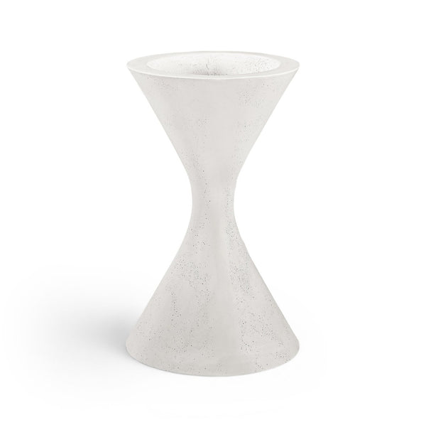 Meridian Furniture Vessa Hourglass Concrete Planter Sculptural Art Deco Design for Indoor Outdoor Garden Accent Cream 32 inches 55020Cream-P32