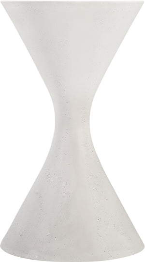 Meridian Furniture Vessa Hourglass Concrete Planter Sculptural Art Deco Design for Indoor Outdoor Garden Accent Cream 32 inches 55020Cream-P32
