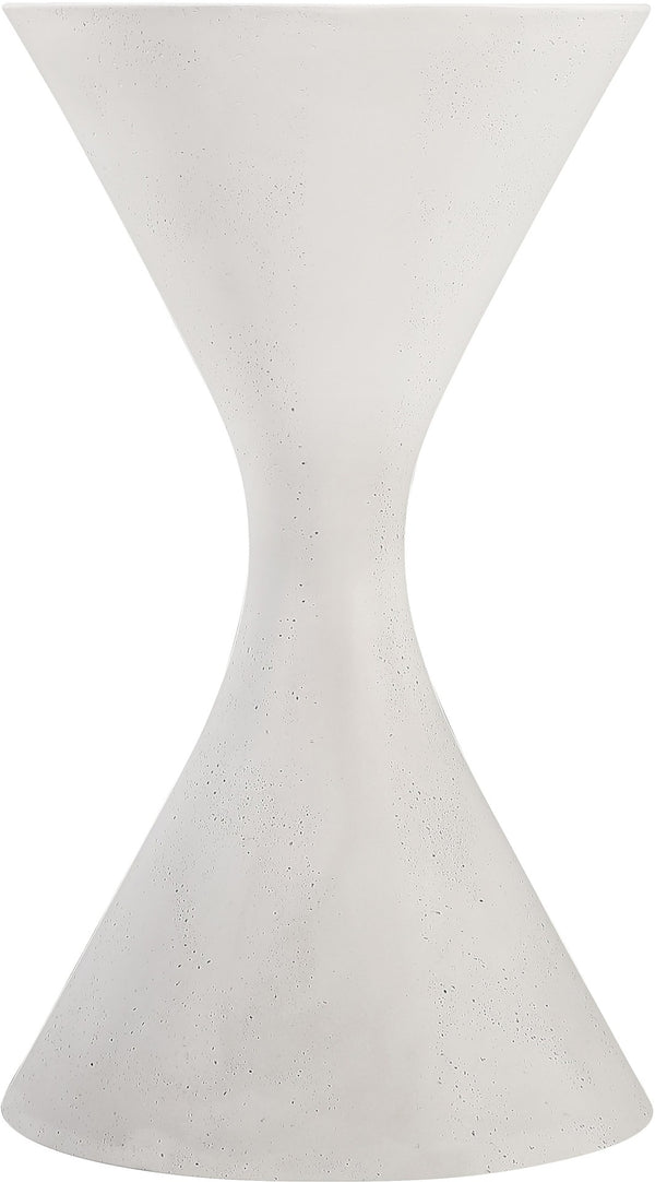Meridian Furniture Vessa Hourglass Concrete Planter Sculptural Art Deco Design for Indoor Outdoor Garden Accent Cream 32 inches 55020Cream-P32