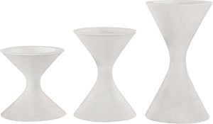 Meridian Furniture Vessa Hourglass Concrete Planter Sculptural Art Deco Design for Indoor Outdoor Garden Accent Cream 32 inches 55020Cream-P32
