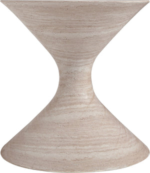 Meridian Furniture Vessa Hourglass Concrete Planter Sculptural Art Deco Design for Indoor Outdoor Garden Accent Travertine 18 inches 55020Travertine-P18