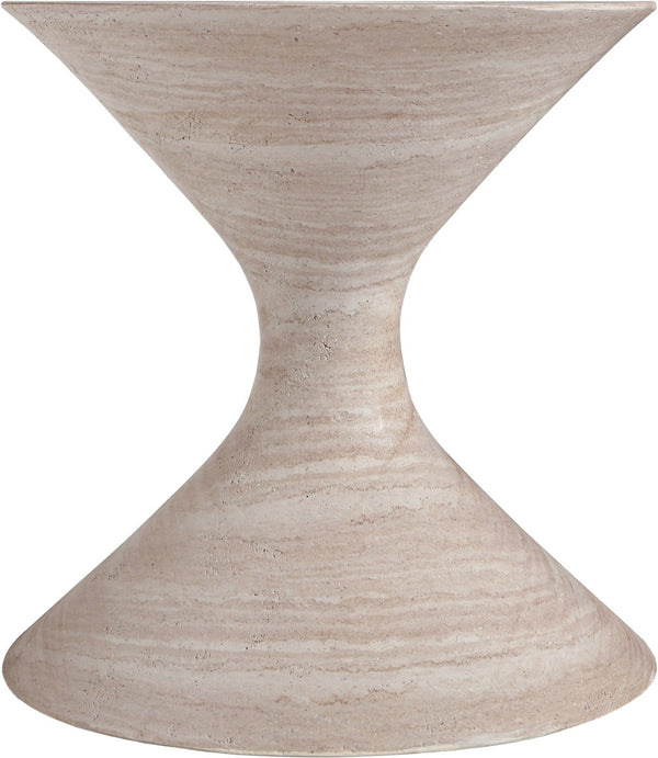 Meridian Furniture Vessa Hourglass Concrete Planter Sculptural Art Deco Design for Indoor Outdoor Garden Accent Travertine 18 inches 55020Travertine-P18