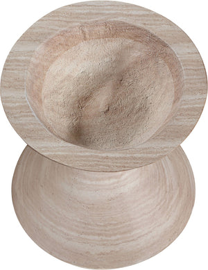 Meridian Furniture Vessa Hourglass Concrete Planter Sculptural Art Deco Design for Indoor Outdoor Garden Accent Travertine 18 inches 55020Travertine-P18