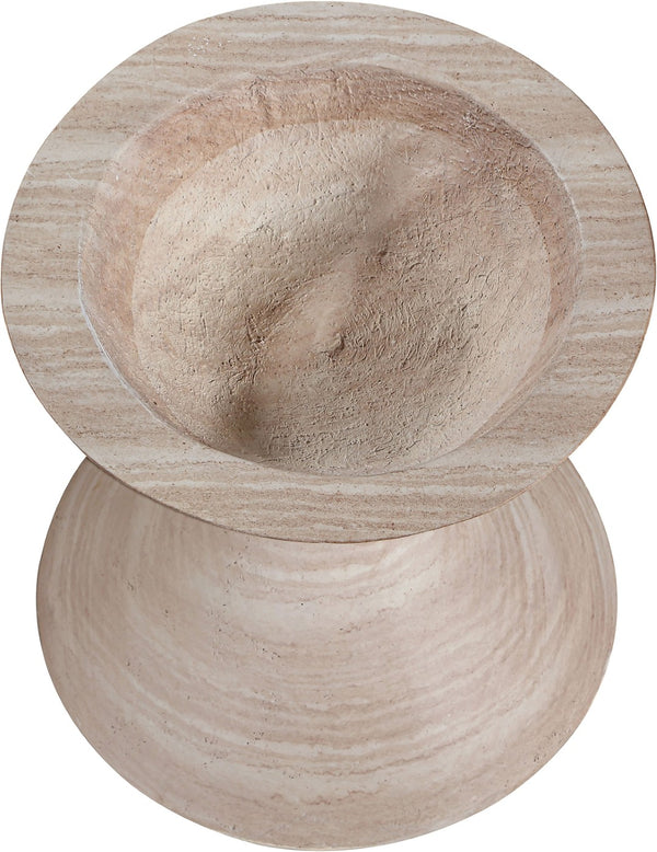 Meridian Furniture Vessa Hourglass Concrete Planter Sculptural Art Deco Design for Indoor Outdoor Garden Accent Travertine 18 inches 55020Travertine-P18