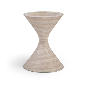 Meridian Furniture Vessa Hourglass Concrete Planter Sculptural Art Deco Design for Indoor Outdoor Garden Accent Travertine 24 inches 55020Travertine-P24