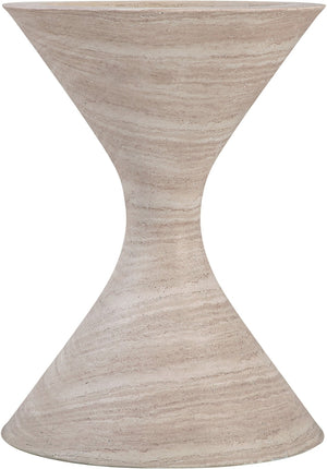 Meridian Furniture Vessa Hourglass Concrete Planter Sculptural Art Deco Design for Indoor Outdoor Garden Accent Travertine 24 inches 55020Travertine-P24