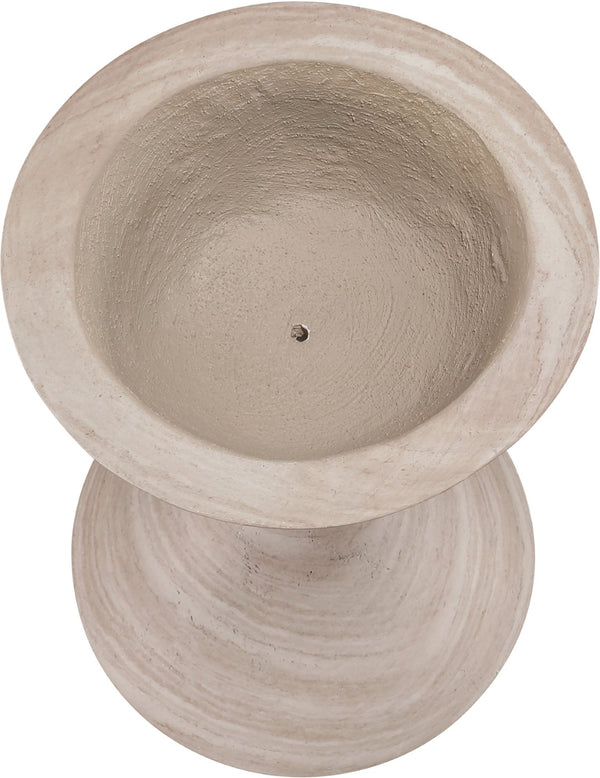 Meridian Furniture Vessa Hourglass Concrete Planter Sculptural Art Deco Design for Indoor Outdoor Garden Accent Travertine 24 inches 55020Travertine-P24