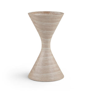 Meridian Furniture Vessa Hourglass Concrete Planter Sculptural Art Deco Design for Indoor Outdoor Garden Accent Travertine 32 inches 55020Travertine-P32