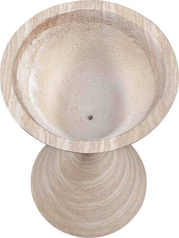 Meridian Furniture Vessa Hourglass Concrete Planter Sculptural Art Deco Design for Indoor Outdoor Garden Accent Travertine 32 inches 55020Travertine-P32
