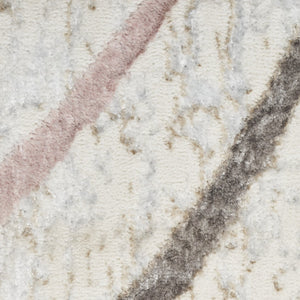 HomeRoots 5' Modern Abstract Area Rug in Ivory, Black, and Brown - Non-Skid, Durable, Easy Care for Any Room 5' X 7' 550213