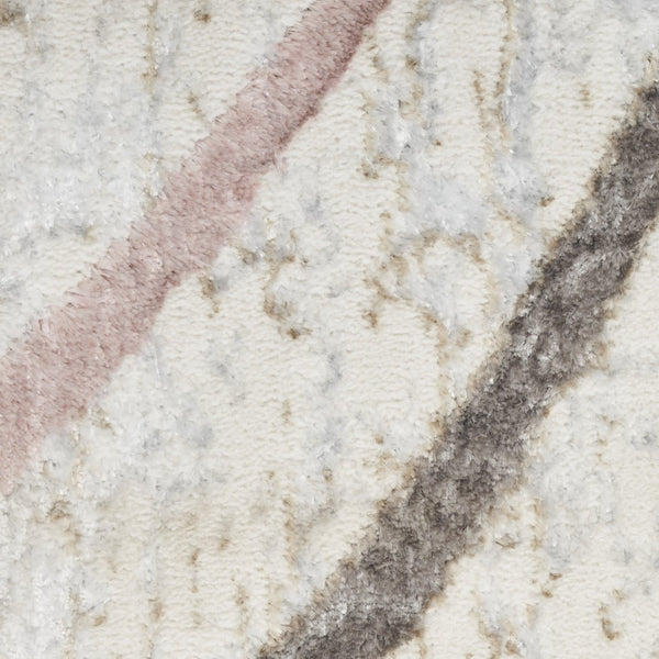 HomeRoots 5' Modern Abstract Area Rug in Ivory, Black, and Brown - Non-Skid, Durable, Easy Care for Any Room 5' X 7' 550213