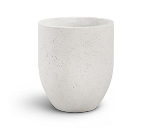 Meridian Furniture Florique Art Deco Concrete Indoor Outdoor Planter with Textured Stone Finish Sculptural Design Cream 15.75" W x 15.75" D x 18" H 55021Cream-P18