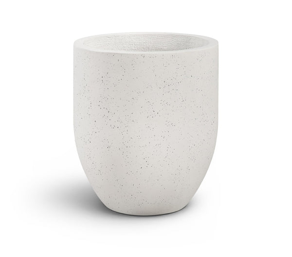 Meridian Furniture Florique Art Deco Concrete Indoor Outdoor Planter with Textured Stone Finish Sculptural Design Cream 15.75" W x 15.75" D x 18" H 55021Cream-P18