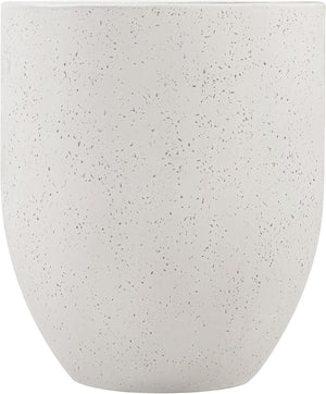 Meridian Furniture Florique Art Deco Concrete Indoor Outdoor Planter with Textured Stone Finish Sculptural Design Cream 15.75" W x 15.75" D x 18" H 55021Cream-P18