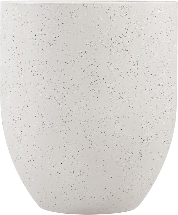 Meridian Furniture Florique Art Deco Concrete Indoor Outdoor Planter with Textured Stone Finish Sculptural Design Cream 15.75" W x 15.75" D x 18" H 55021Cream-P18
