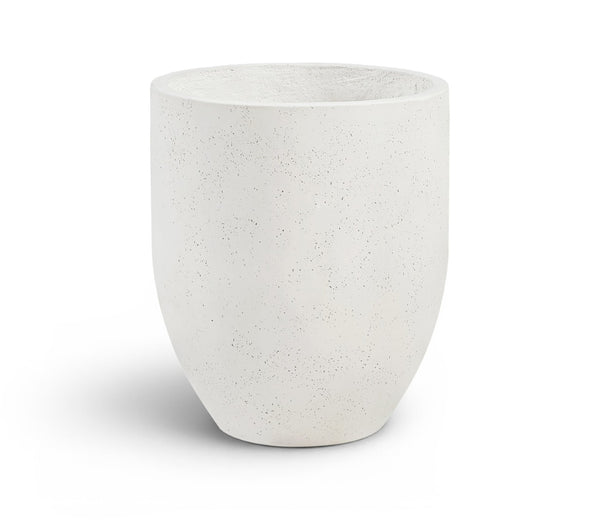 Meridian Furniture Florique Art Deco Concrete Indoor Outdoor Planter with Textured Stone Finish Sculptural Design Cream 20.5" W x 20.5" D x 24" H 55021Cream-P24
