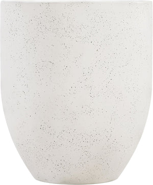 Meridian Furniture Florique Art Deco Concrete Indoor Outdoor Planter with Textured Stone Finish Sculptural Design Cream 20.5" W x 20.5" D x 24" H 55021Cream-P24