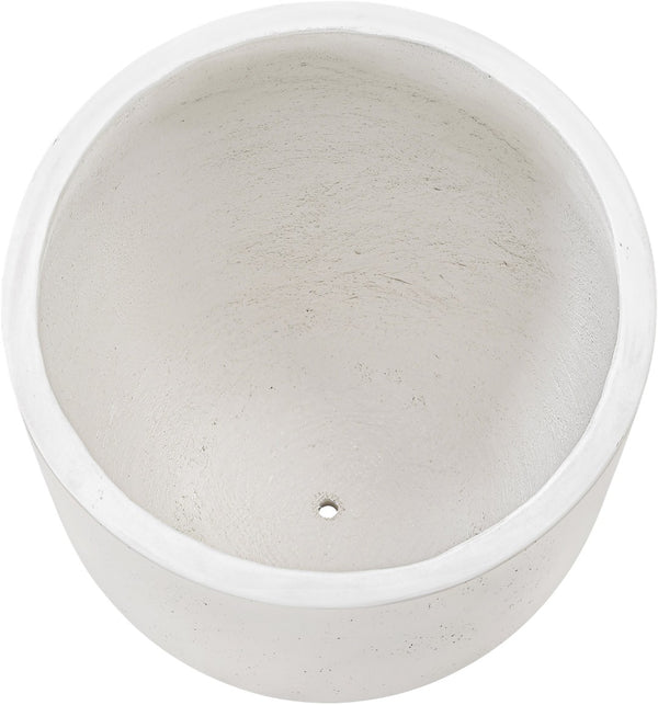 Meridian Furniture Florique Art Deco Concrete Indoor Outdoor Planter with Textured Stone Finish Sculptural Design Cream 20.5" W x 20.5" D x 24" H 55021Cream-P24