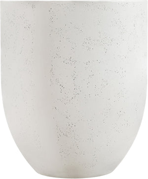 Meridian Furniture Florique Art Deco Concrete Indoor Outdoor Planter with Textured Stone Finish Sculptural Design Cream 26.75" W x 26.75" D x 32" H 55021Cream-P32