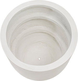 Meridian Furniture Florique Art Deco Concrete Indoor Outdoor Planter with Textured Stone Finish Sculptural Design Cream 26.75" W x 26.75" D x 32" H 55021Cream-P32