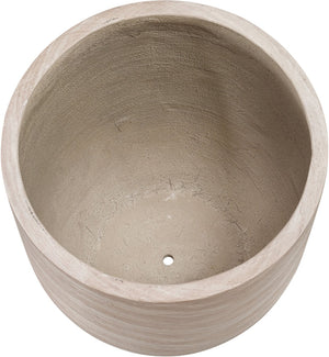 Meridian Furniture Florique Art Deco Concrete Indoor Outdoor Planter with Textured Stone Finish Sculptural Design Travertine 20.5" W x 20.5" D x 24" H 55021Travertine-P24