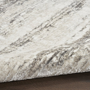 HomeRoots 5' Cream and Gray Abstract Area Rug - Contemporary Non-Skid, Stain-Resistant, Easy-Care Design 5' X 7' 550220