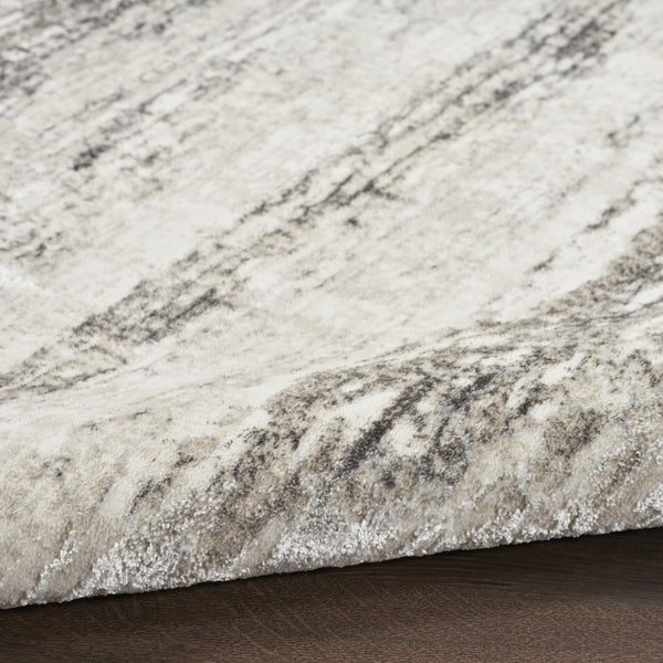 HomeRoots 5' Cream and Gray Abstract Area Rug - Contemporary Non-Skid, Stain-Resistant, Easy-Care Design 5' X 7' 550220