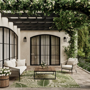 HomeRoots 8' X 10' Tropical Elegance Indoor Outdoor Area Rug - Durable, Stylish, Easy to Clean for Any Space 550225