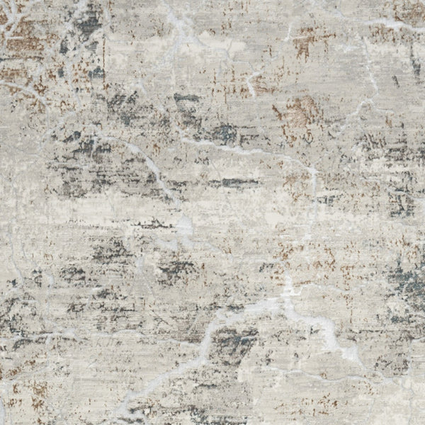 Homeroots 5' X 7' Ivory Gray And Brown Abstract Non Skid Area Rug  Polyester 550227