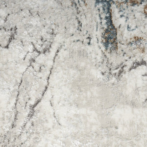 HomeRoots 5' Ivory Gray and Brown Abstract Area Rug – Soft, Non-Skid, Stain-Resistant Design for Modern Spaces 5' X 7' 550228