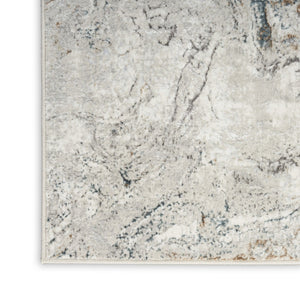 HomeRoots 5' Ivory Gray and Brown Abstract Area Rug – Soft, Non-Skid, Stain-Resistant Design for Modern Spaces 5' X 7' 550228