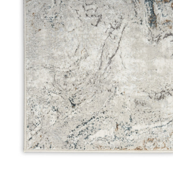 HomeRoots 5' Ivory Gray and Brown Abstract Area Rug – Soft, Non-Skid, Stain-Resistant Design for Modern Spaces 5' X 7' 550228