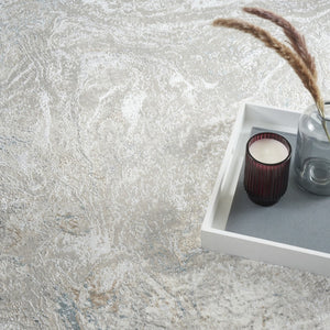 HomeRoots 5' Ivory Gray and Brown Abstract Area Rug – Soft, Non-Skid, Stain-Resistant Design for Modern Spaces 5' X 7' 550228