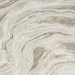 Homeroots 5' X 7' Gold Gray And Ivory Abstract Non Skid Area Rug  Polyester 550230