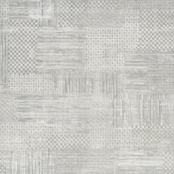 HomeRoots 5' Silver and Gray Abstract Area Rug - Modern Elegance, Non-Skid, Durable, Stain Resistant Design 5' X 7' 550232