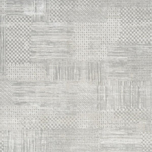 HomeRoots 5' Silver and Gray Abstract Area Rug - Modern Elegance, Non-Skid, Durable, Stain Resistant Design 5' X 7' 550232