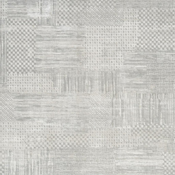 HomeRoots 5' Silver and Gray Abstract Area Rug - Modern Elegance, Non-Skid, Durable, Stain Resistant Design 5' X 7' 550232