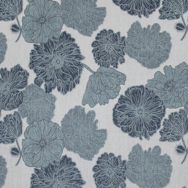 HomeRoots 8' X 10' Elegant Floral Navy Blue Sky Blue Ivory Area Rug - Durable Indoor/Outdoor Charm & Style 550239